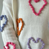 Braided Heart Crew Neck Sweater