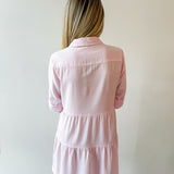 Bree Roll Tab Shirt Dress - Pink