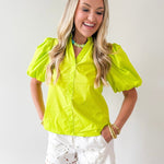 Bubble Sleeve Solid Top