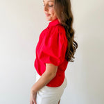 Bubble Sleeve Solid Top