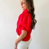 Bubble Sleeve Solid Top