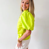 Bubble Sleeve Solid Top