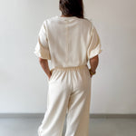 Bubble Sleeve Top & Wide Leg Pant Set