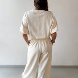 Bubble Sleeve Top & Wide Leg Pant Set