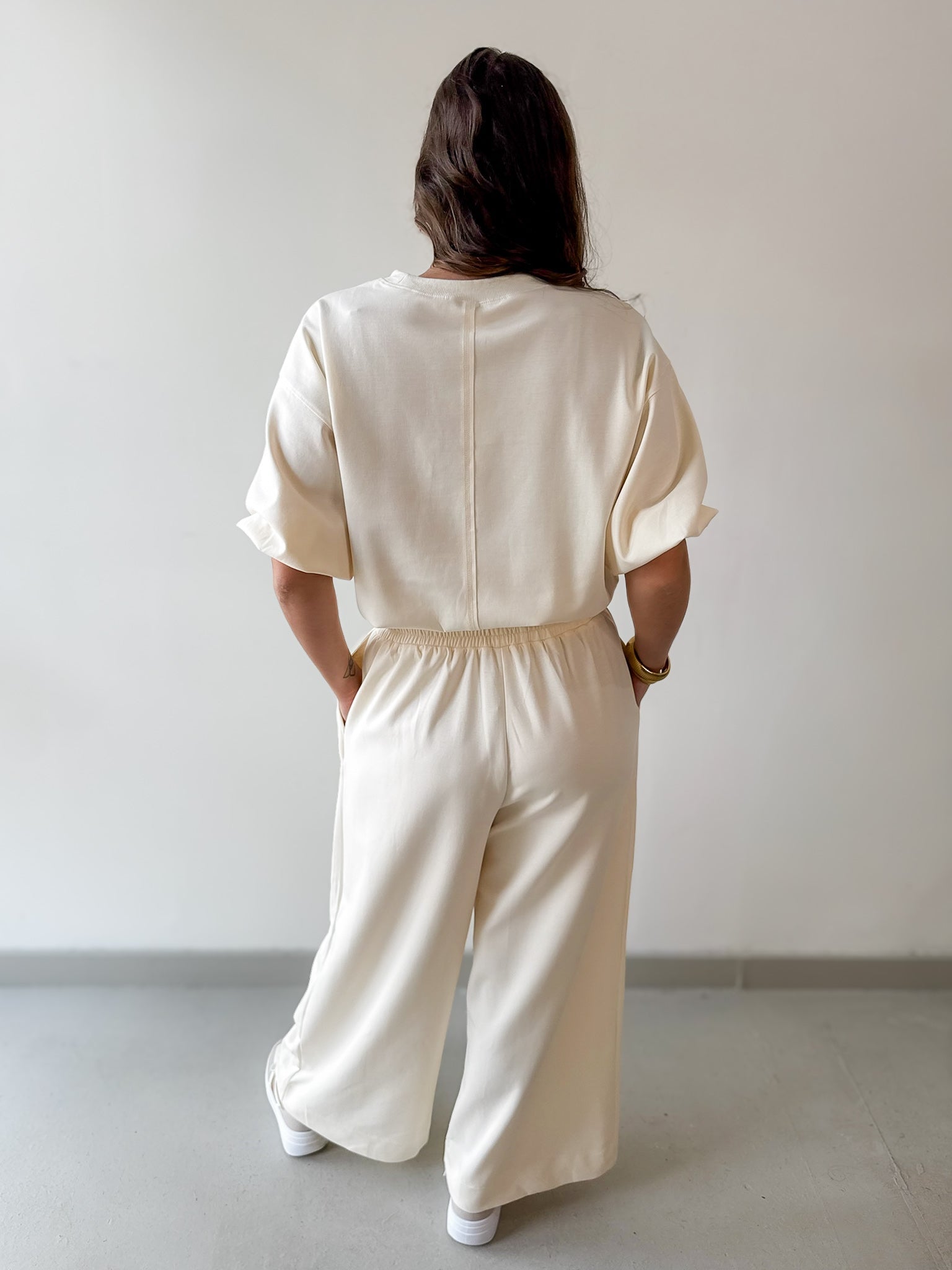 Bubble Sleeve Top & Wide Leg Pant Set