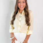 Butter Yellow Embellished Shirt