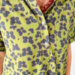 Butterfly Print Shirt Dress - Olive