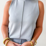 Buttery Soft Pintuck Top & Pant Set - Blue Grey
