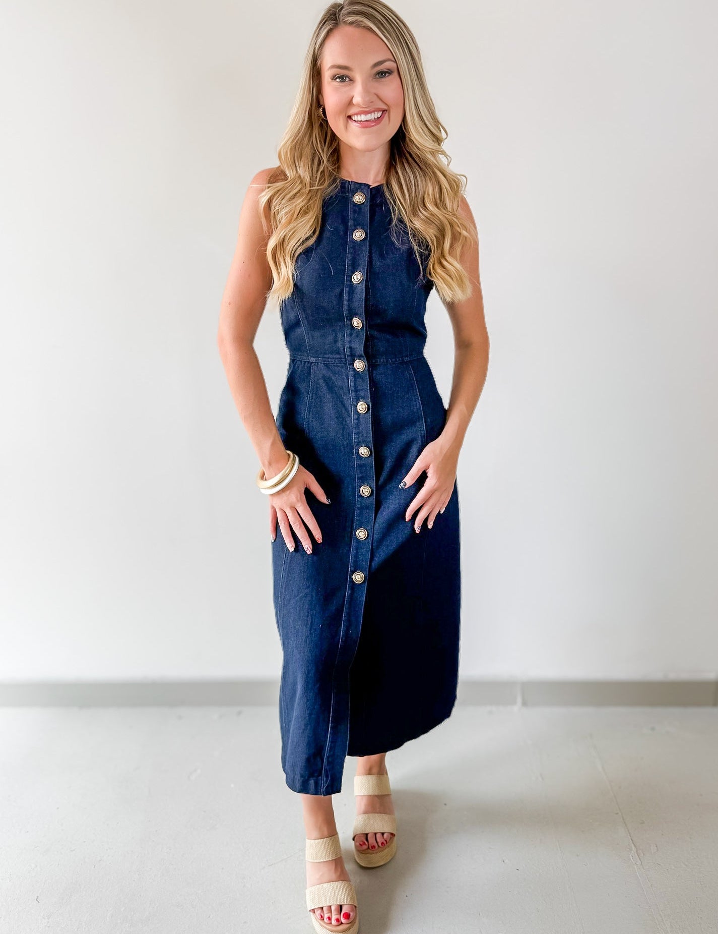Button Down Denim Dress