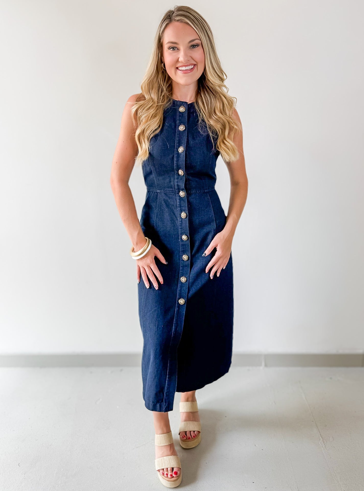 Button Down Denim Dress