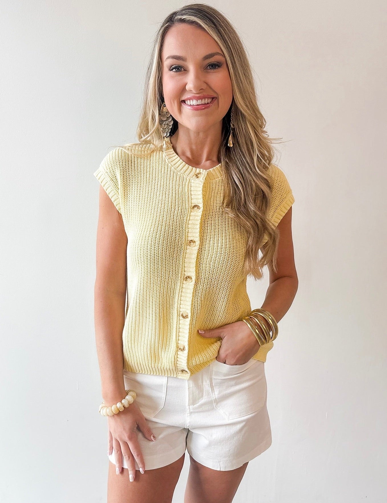 Button Down Knit Top