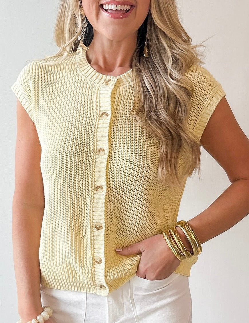 Button Down Knit Top