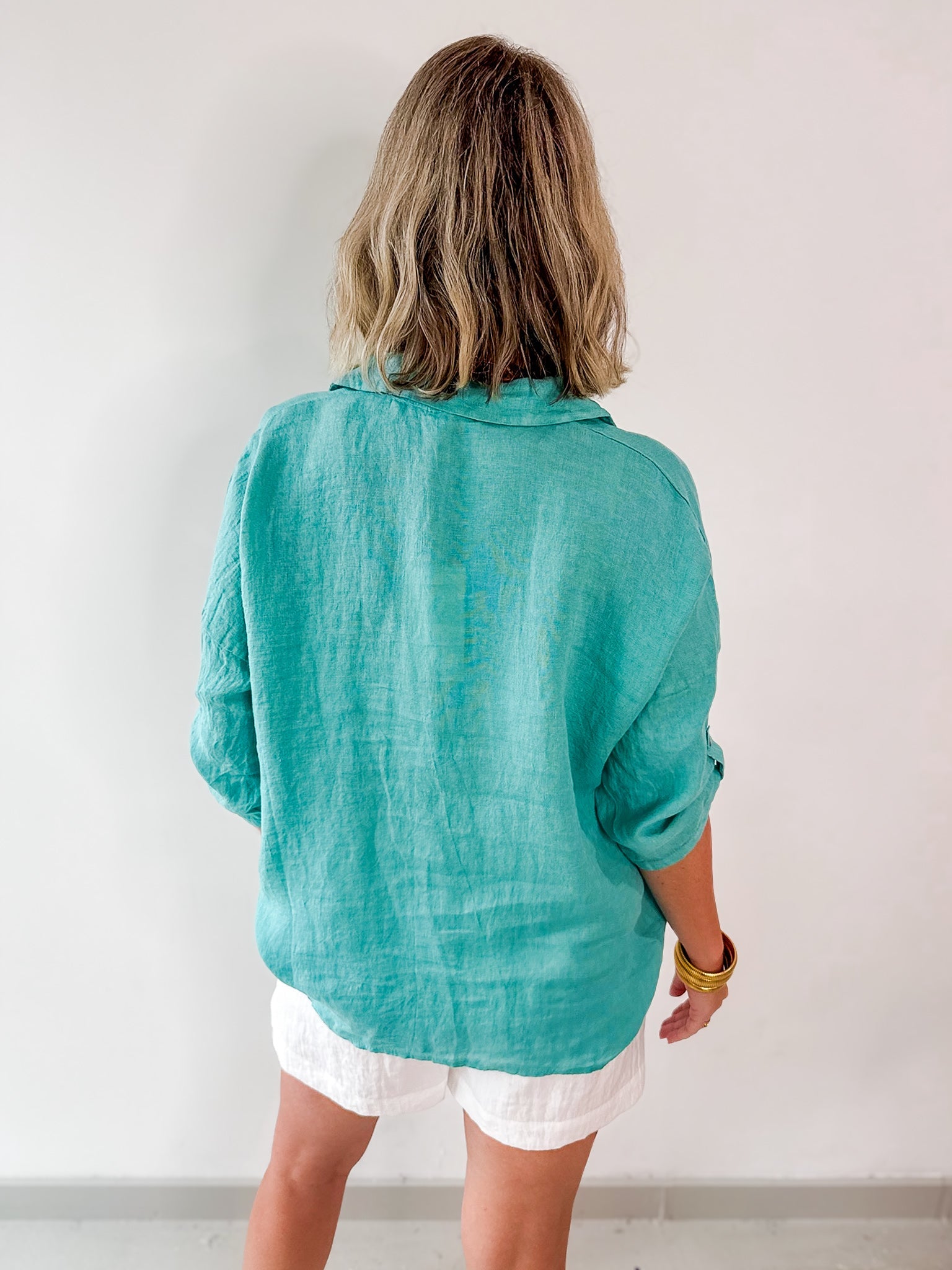 Button down Linen Top- Capri