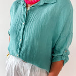 Button down Linen Top- Capri