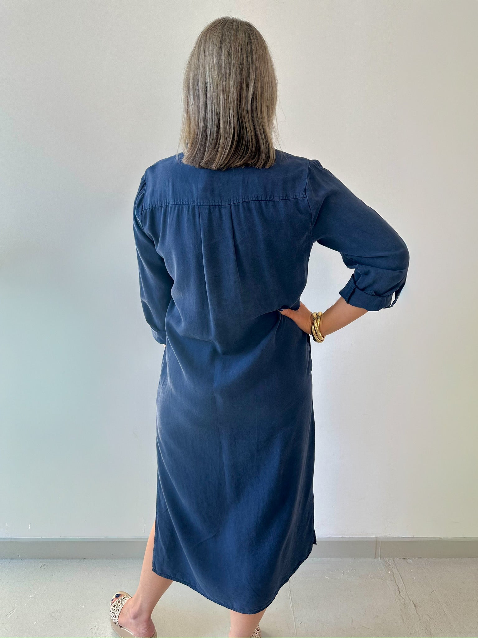 Button Down Navy Dress