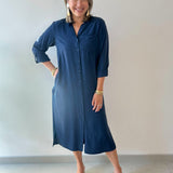 Button Down Navy Dress