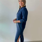 Button Down Navy Dress