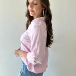 Button Down Tab Sleeve Top