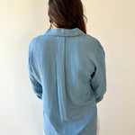 Button Down Tab Sleeve Top