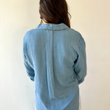 Button Down Tab Sleeve Top