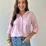 Button Down Tab Sleeve Top