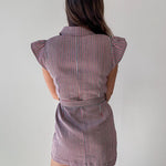Button Dress with Accent Sash