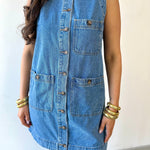 Button Front Denim Dress