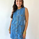 Button Front Denim Dress