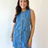 Button Front Denim Dress