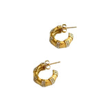 C - Hoop with Cubic Zirconia Stations