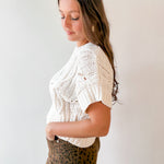 Cali Crochet Sweater - Cream