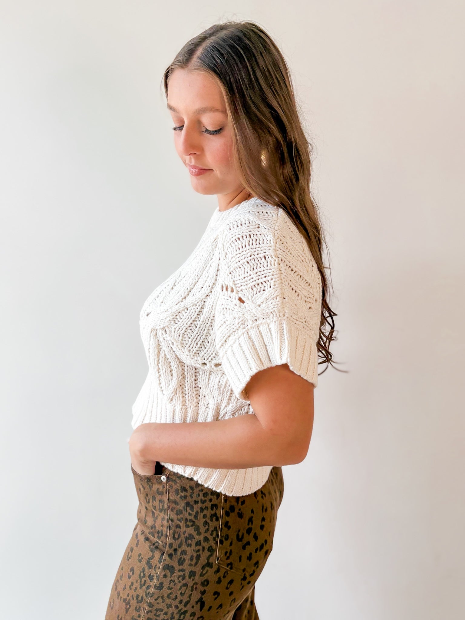 Cali Crochet Sweater - Cream