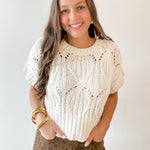 Cali Crochet Sweater - Cream