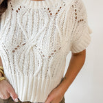 Cali Crochet Sweater - Cream