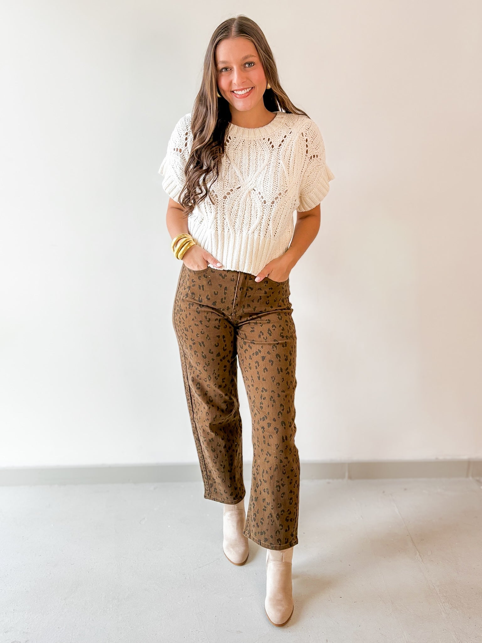 Cali Crochet Sweater - Cream
