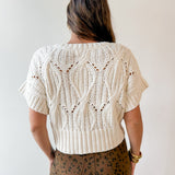 Cali Crochet Sweater - Cream