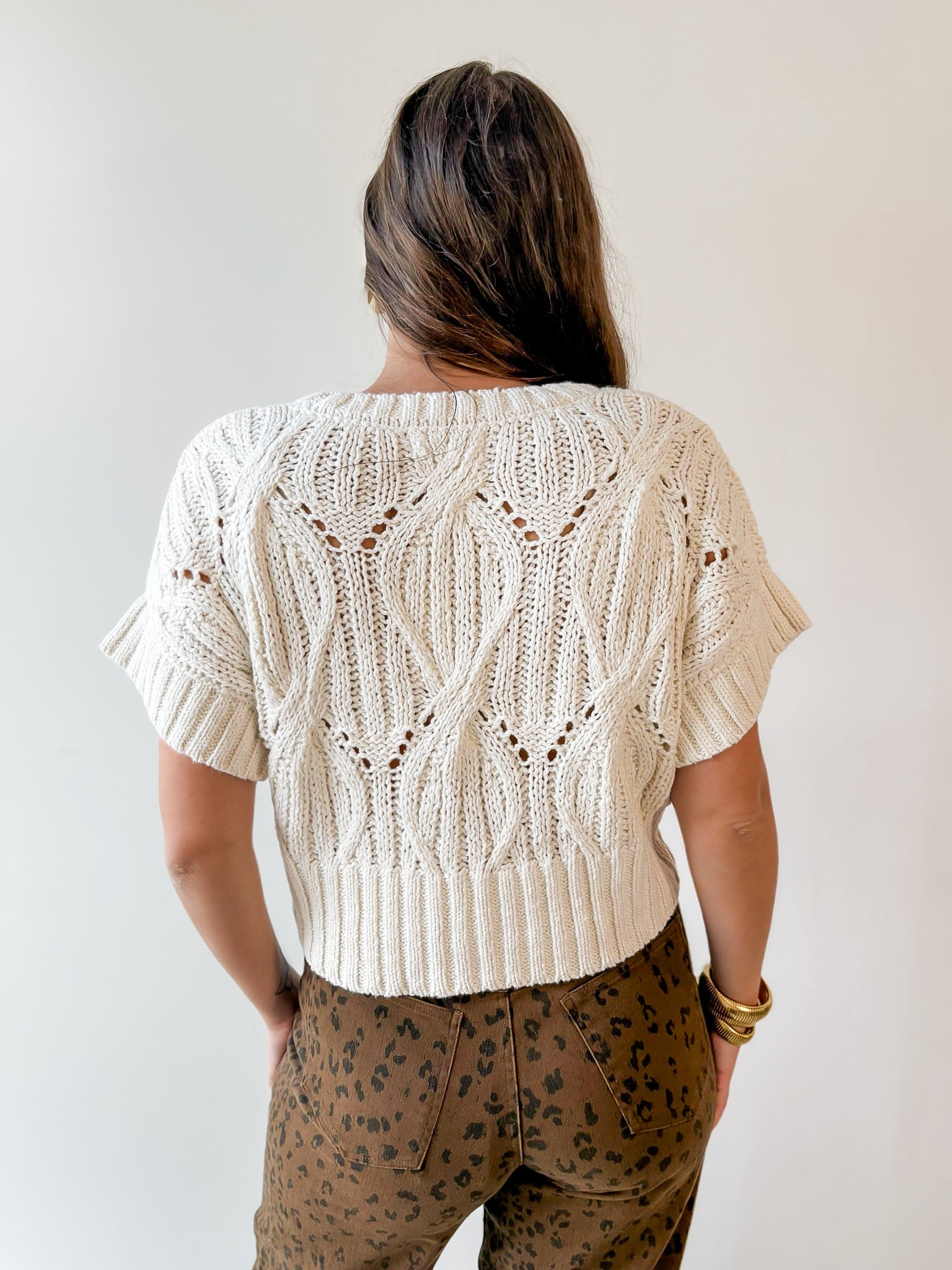Cali Crochet Sweater - Cream