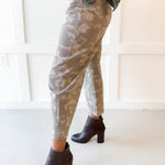 Camo Cropped Barrel Jean - Tan