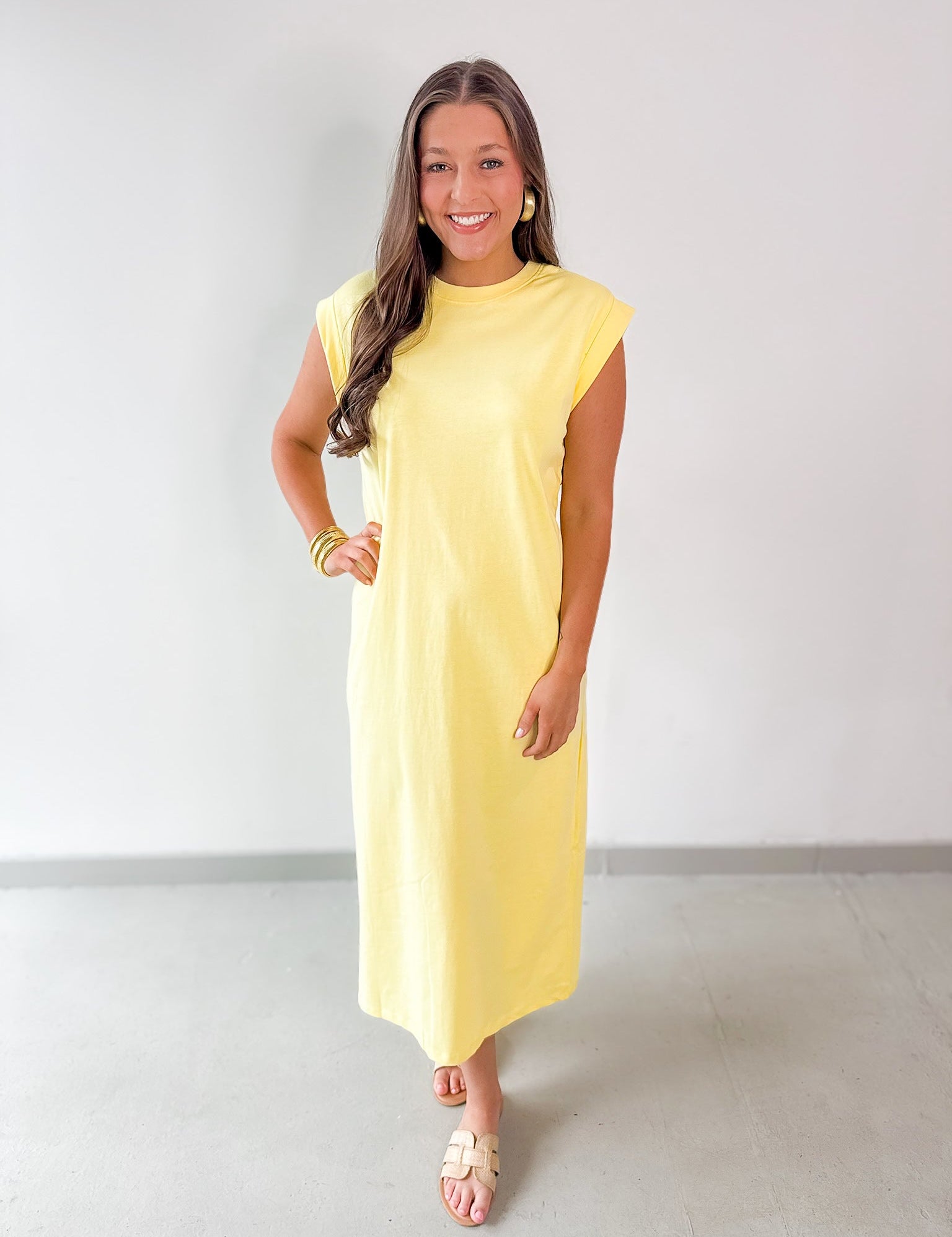 Cap Sleeve Knit Midi Dress