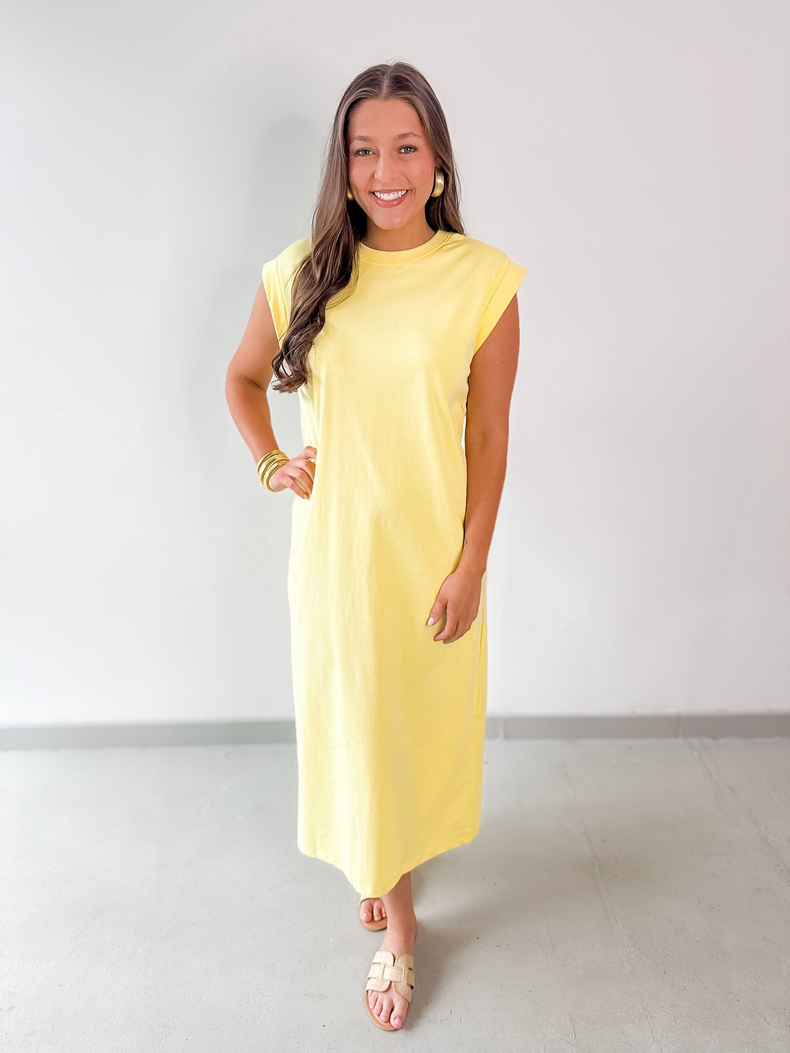 Cap Sleeve Knit Midi Dress