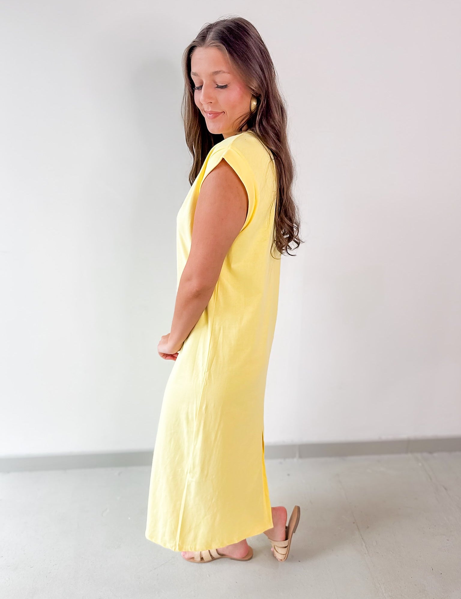 Cap Sleeve Knit Midi Dress