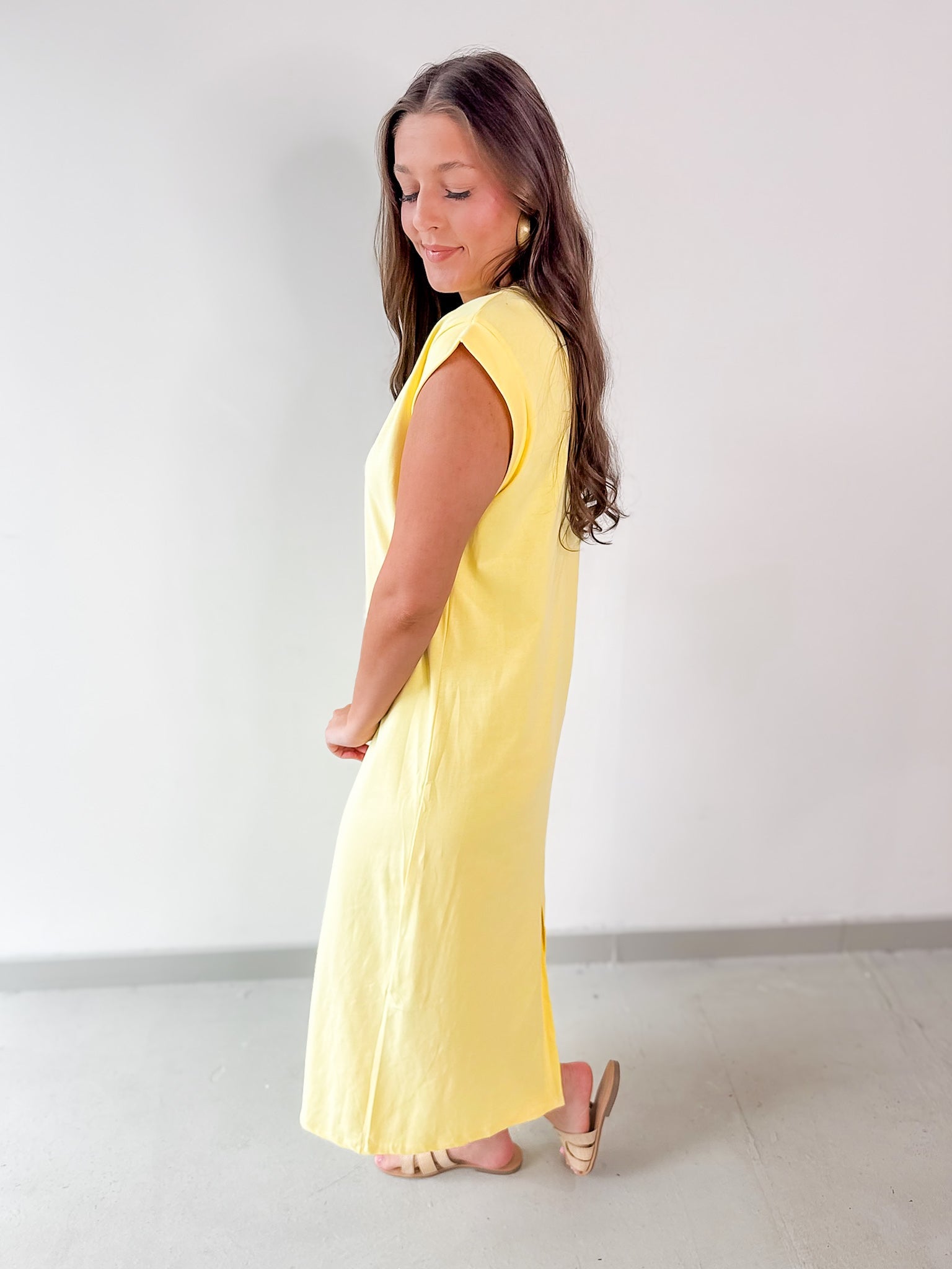 Cap Sleeve Knit Midi Dress