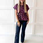Cap Sleeved Top - Plum