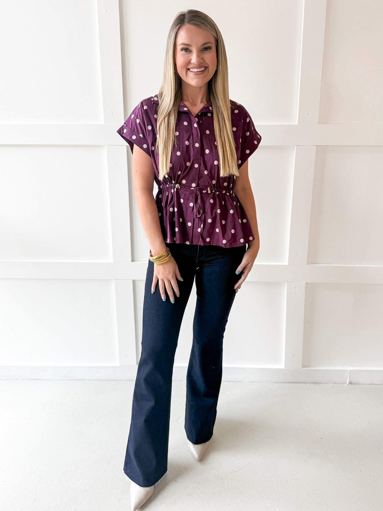 Cap Sleeved Top - Plum