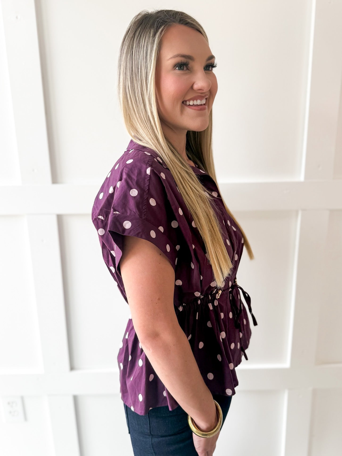 Cap Sleeved Top - Plum