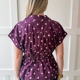 Cap Sleeved Top - Plum