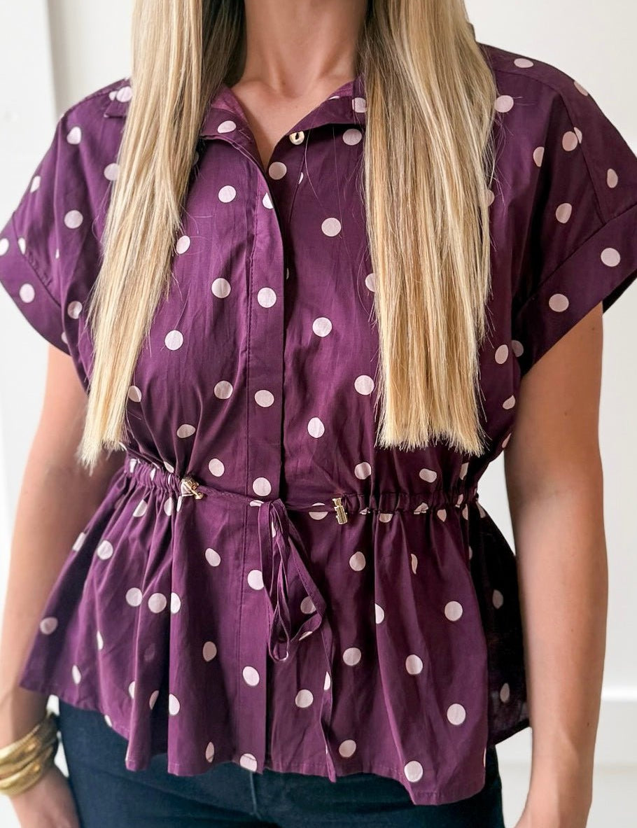 Cap Sleeved Top - Plum