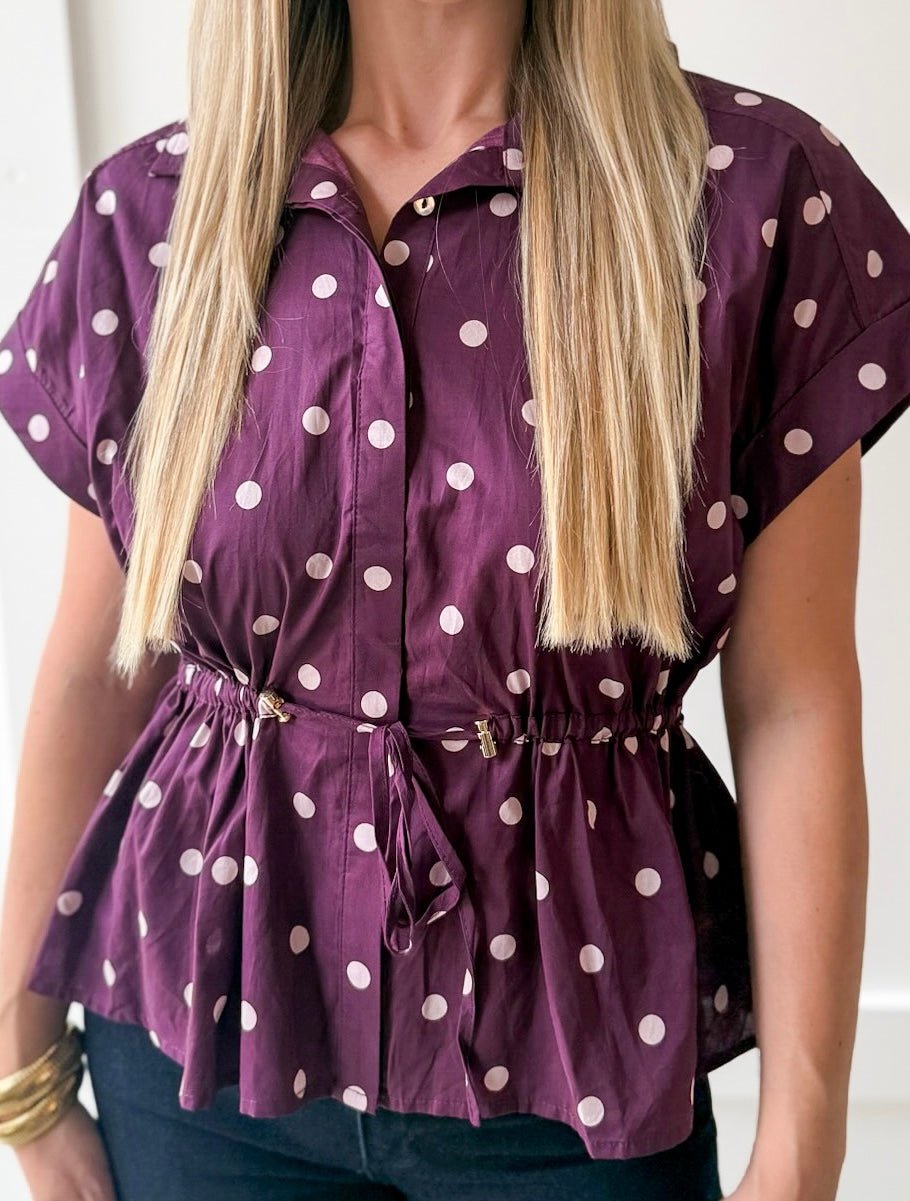 Cap Sleeved Top - Plum