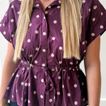 Cap Sleeved Top - Plum