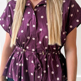Cap Sleeved Top - Plum